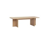 Table basse en placage de chêne clair beige, rectangulaire - Hübsch, Split - 120x50x37 cm
