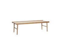 Table basse en placage de chêne clair beige, rectangulaire, style contemporain - Hübsch, Stream - 140x50x41 cm