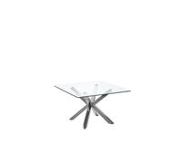 Table basse en verre avec pieds argentés 70 x 70 cm STARLIGHT