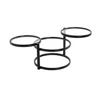 HAKU Table basse noir métal verre trempé L 58-140 x H 43 x P 50 cm Style moderne
