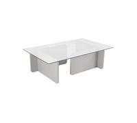 Table basse en verre et aggloméré Flavio gris