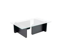 Table basse en verre et aggloméré Flavio noir