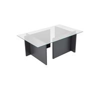 Table basse en verre et aggloméré Vetrino anthracite