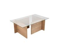 Table basse en verre et aggloméré Vetrino chêne miel