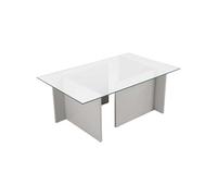 Table basse en verre et aggloméré Vetrino gris