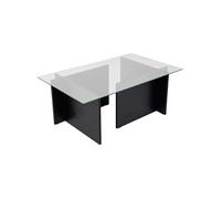 Table basse en verre et aggloméré Vetrino noir