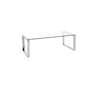 Table basse en verre trempe transparent - 120 x 60 x 40 cm --