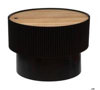 Table basse ""Enola"" en placage frêne D55cm noir - Atmosphera Créateur d'intérieur