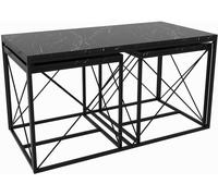 Table basse Ensemble de Defne marbre noir 100 x 50 x h52cm