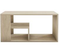 Hanah Home Table basse EROS rectangulaire en travertin avec rangement 80×50×40 cm mélaminé 18 mm