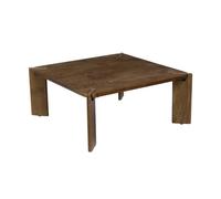 Table basse exotique carrée bois massif 80cm noyer - Reva