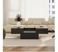 Table basse extensible Lens 80 x 60 x 36 cm noir _x000D_
