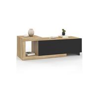 IDMarket - Table basse extensible Raphael rectangulaire 100-130 cm 1 porte bois et noir