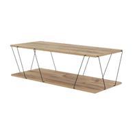Table basse filaire en Panneaux Mélaminées et Métal - Marron