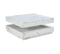 Table basse Florenz 76 x 76 x 38 cm effet marbre blanc _x000D_