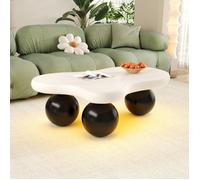 Table basse forme nuage 95×32 cm en MDF mat, éclairage LED 16 couleurs - design ludique et sécurisé
