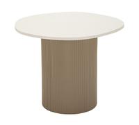 Mauro Ferretti Table basse Frankfurt – métal & effet marbre – 39 cm – beige foncé et blanc