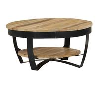 Table basse - FYDUN - Bois massif de manguier - Avec étagère - 65 x 32 cm
