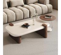 Table basse gigogne à roulettes et rangement pour petit espace | Design gigogne mobile, rangement caché, style milieu du siècle moderne(130cm/51.2in Coffee Table Set)
