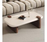 Table basse gigogne à roulettes et rangement pour petit espace | Design gigogne mobile, rangement caché, style milieu du siècle moderne(130cm/51.2in Single Coffee Table)