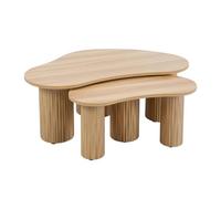 Oviala Table Basse gigogne en mélaminé Beige