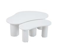 Oviala Table Basse gigogne en mélaminé Blanc