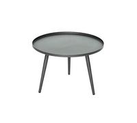 Table basse ronde grise en acier traité antiparos ø 60 x 42 cm - jardiline
