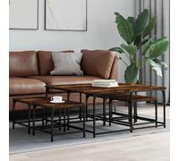 vidaXL Tables basses gigognes 5 pièces noires bois d'ingénierie