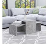 Table basse gigogne - TMISHION - Gris béton - Rectangulaire - Design - Mat