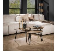 Table basse gigogne triangle en métal doré CILA (lot de 3)