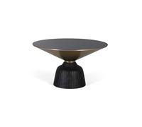 Table Basse - Giner y Colomer - Verre Trempé - Aluminium - Noir et Doré