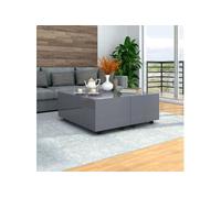 Table basse Gris brillant 100x100x35 cm