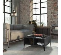 Table basse gris brillant 60x60x30 cm bois d ingénierie gris brillant G