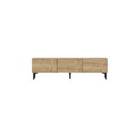 Lot de 2 tables basses rondes GUILIA 90 cm asymétriques effet noyer