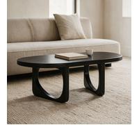 Table basse - HAPPY GARDEN - NARI - Bois de manguier massif - Noir - 120 x 60 x 40 cm