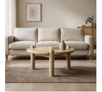 Table basse - HAPPY GARDEN - TORI - Bois manguier massif - Ronde Ø72 x H40 cm - Teinte claire vintage