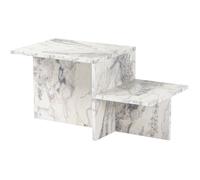 Harmony - Table basse rectangulaire effet marbre Freesia, 80 x 40 x 40 cm, design élégant pour salon, revêtement mélamine 18 mm