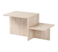 Harmony Table basse rectangulaire effet marbre travertin 80 x 40 x 40 cm en aggloméré mélaminé