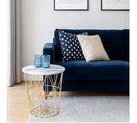 TABLE BASSE HARRISA - MARBRE BLANC / DORÉ - STYLE MODERNE, GLAMOUR