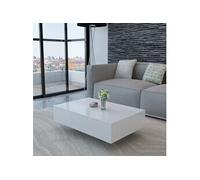 Table Basse Haute Brillance Blanche