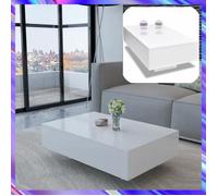 Table basse Haute brillance Blanche - FAFEICY - Rectangulaire - Contemporain - Design