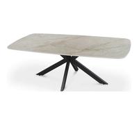 Table basse Helios - 130x70x45cm - ovale danois - marbre beige