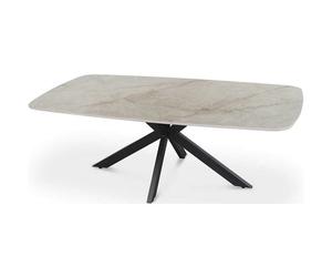 Table basse Helios - 130x70x45cm - ovale danois - marbre beige