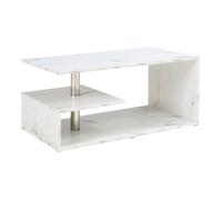 Table basse - HELLOSHOP26 - Console d'appoint - Effet marbre blanc - 90 x 50 x 41 cm - Design moderne
