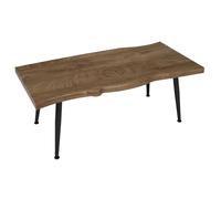 HOME DECO FACTORY - Table Basse Esthétique en MDF et Fer pour Salon ou Salle à Manger - Design Moderne - 100 x 38 x 49 cm - Noir et Bois - Modèle Forest
