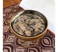 Table Basse Horloge Engrenages Mobiles Vintage, Décor Steampunk | With Real Moving Gears, living room, sofa, small coffee table