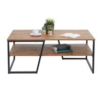 Table Basse Hwc-A27, Table De Salon Table D'appoint Table De Salon, Tablette Métal Structure 3d 46x110x60cm, Aspect Chêne Sauvage Multicolore