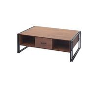 Table basse HWC-A27b 45x150x60cm MVG-certifié métal aspect chêne sauvage