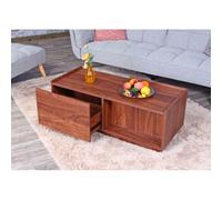 Table Basse Hwc-J78, Table De Salon Table D'appoint Table De Salon, Tiroir, Mdf 110x50x40cm Aspect Noyer Multicolore