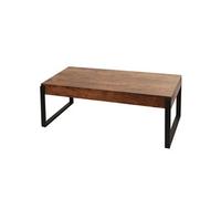 Table Basse Hwc-L53, Table De Salon Table D'appoint Table De Salon, Métal 43x110x64cm Chêne Sauvage Foncé Multicolore